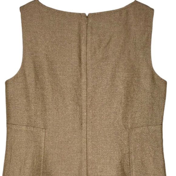 Talbots Bronze Metallic V-Neck Sleeveless Sheath - 12 - Picture 5 of 10